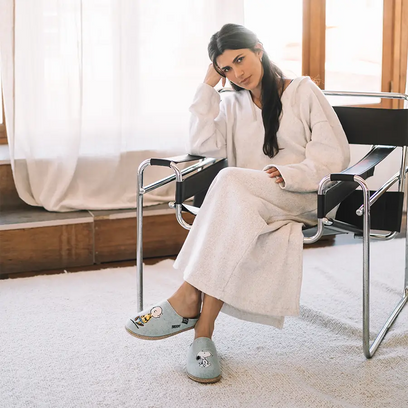 Snoopy Dames Pantoffels Vilt Cel