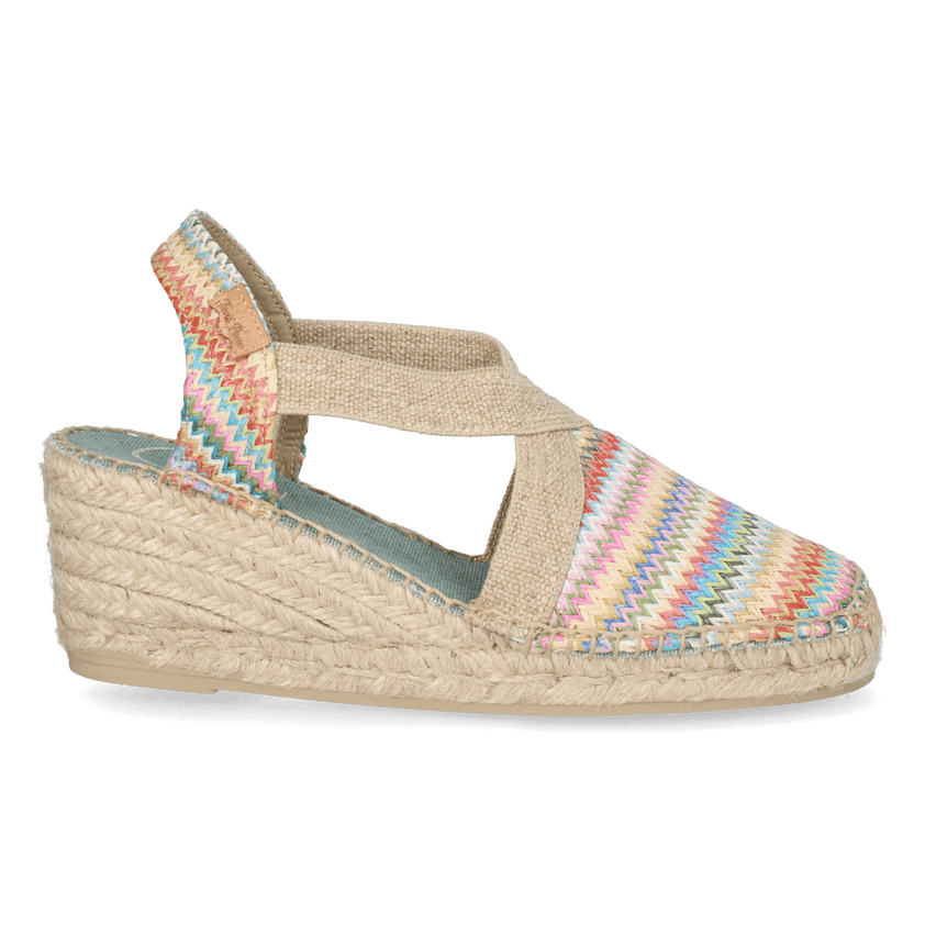 Terra-MH Dames Espadrilles Raffia Multi