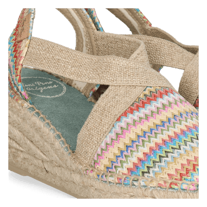 Terra-MH Dames Espadrilles Raffia Multi