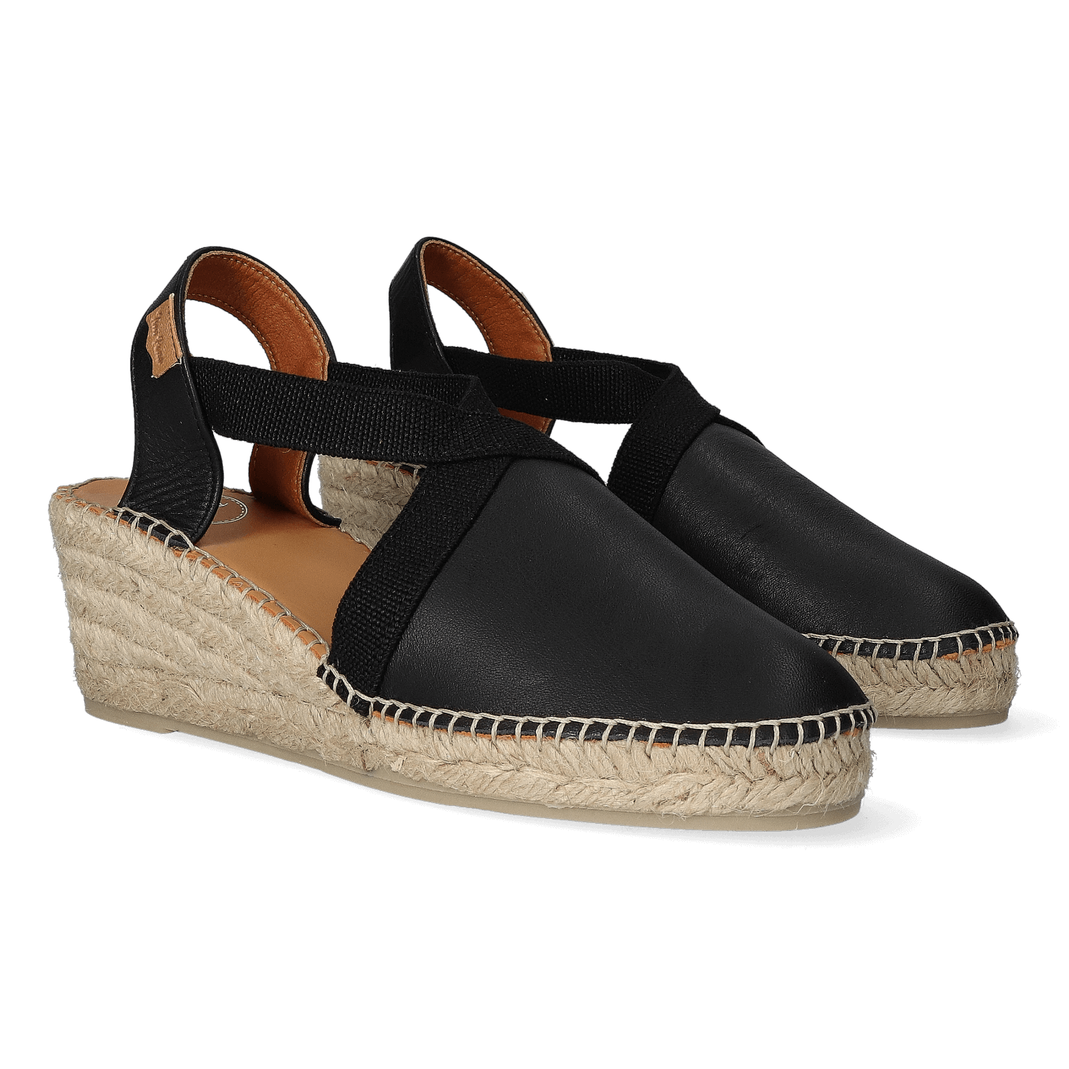 Zwarte leren espadrilles dames hotsell