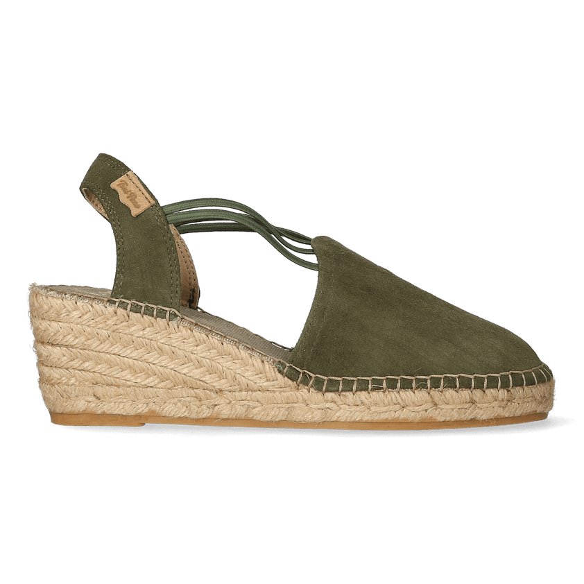 Tremp Suede Dames Espadrilles Caqui