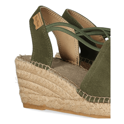 Tremp Suede Dames Espadrilles Caqui